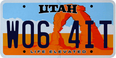 UT license plate W064IT