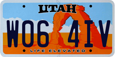 UT license plate W064IV