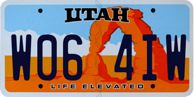 UT license plate W064IW