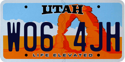 UT license plate W064JH