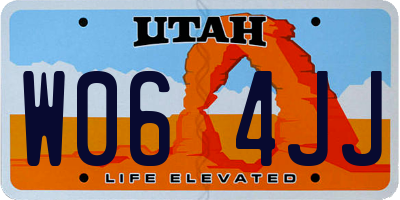 UT license plate W064JJ