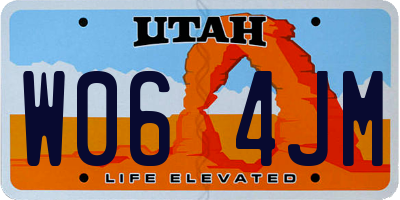 UT license plate W064JM