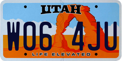 UT license plate W064JU
