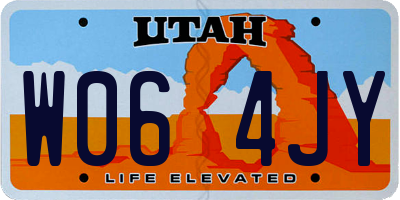 UT license plate W064JY