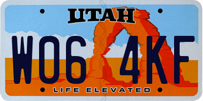 UT license plate W064KF