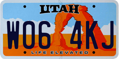 UT license plate W064KJ