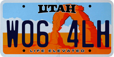 UT license plate W064LH