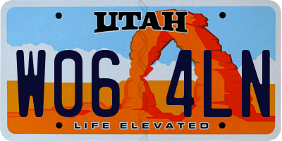 UT license plate W064LN
