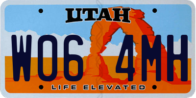 UT license plate W064MH