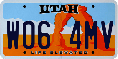 UT license plate W064MV