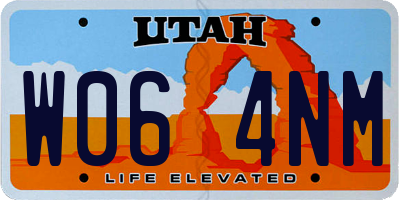 UT license plate W064NM
