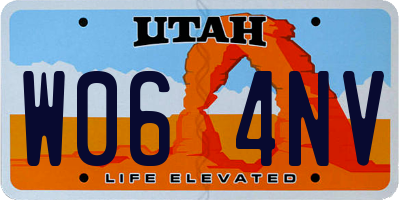 UT license plate W064NV