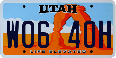 UT license plate W064OH