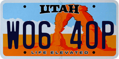 UT license plate W064OP