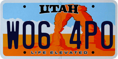 UT license plate W064PO