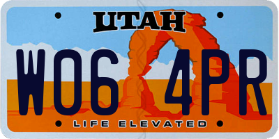 UT license plate W064PR