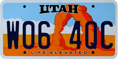 UT license plate W064QC