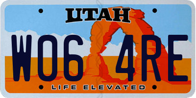UT license plate W064RE