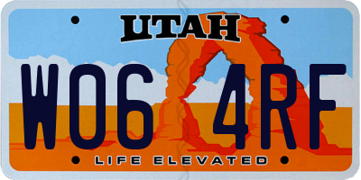 UT license plate W064RF