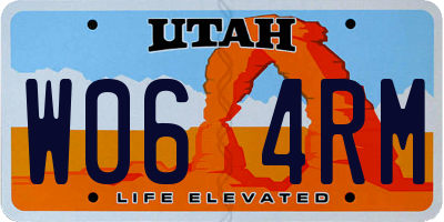 UT license plate W064RM