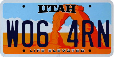 UT license plate W064RN