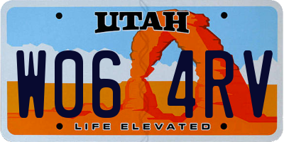 UT license plate W064RV