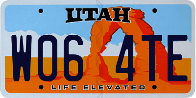 UT license plate W064TE