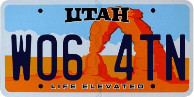 UT license plate W064TN