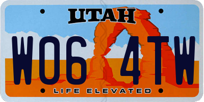 UT license plate W064TW