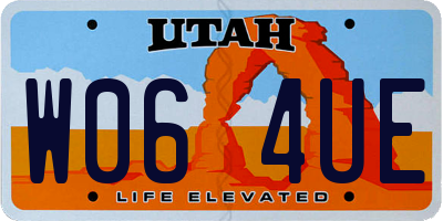 UT license plate W064UE