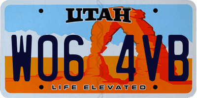 UT license plate W064VB