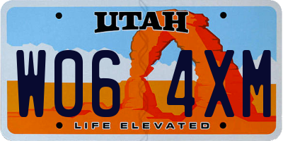 UT license plate W064XM