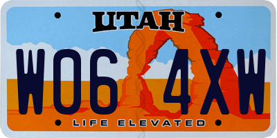 UT license plate W064XW
