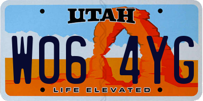 UT license plate W064YG