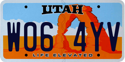 UT license plate W064YV