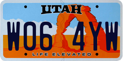 UT license plate W064YW