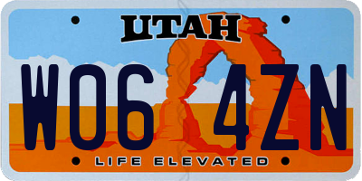 UT license plate W064ZN