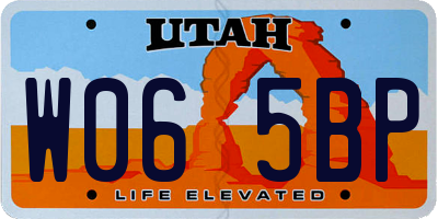UT license plate W065BP