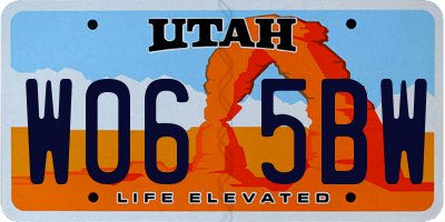 UT license plate W065BW