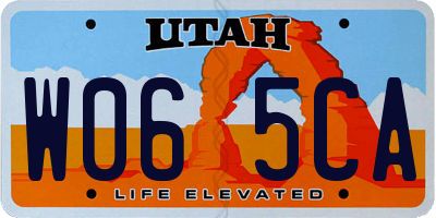 UT license plate W065CA