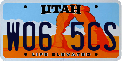 UT license plate W065CS