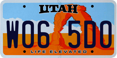 UT license plate W065DO