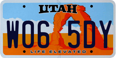 UT license plate W065DY