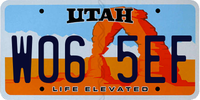 UT license plate W065EF