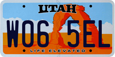 UT license plate W065EL