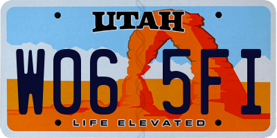 UT license plate W065FI