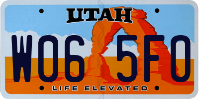 UT license plate W065FO