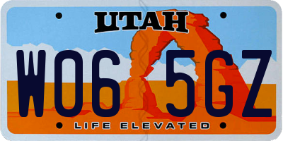 UT license plate W065GZ