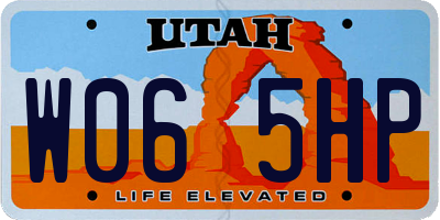 UT license plate W065HP