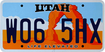 UT license plate W065HX